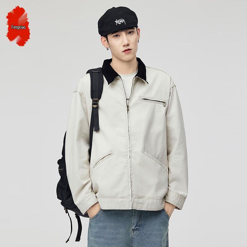 

Men s Color Block Distressed Lapel Jacket 2XL