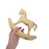 8 Inch Simulated Wooden Rocking Horse Statue Finish Desktop Animal Ornament for Year of The Horse 2026 Decor Chinese New