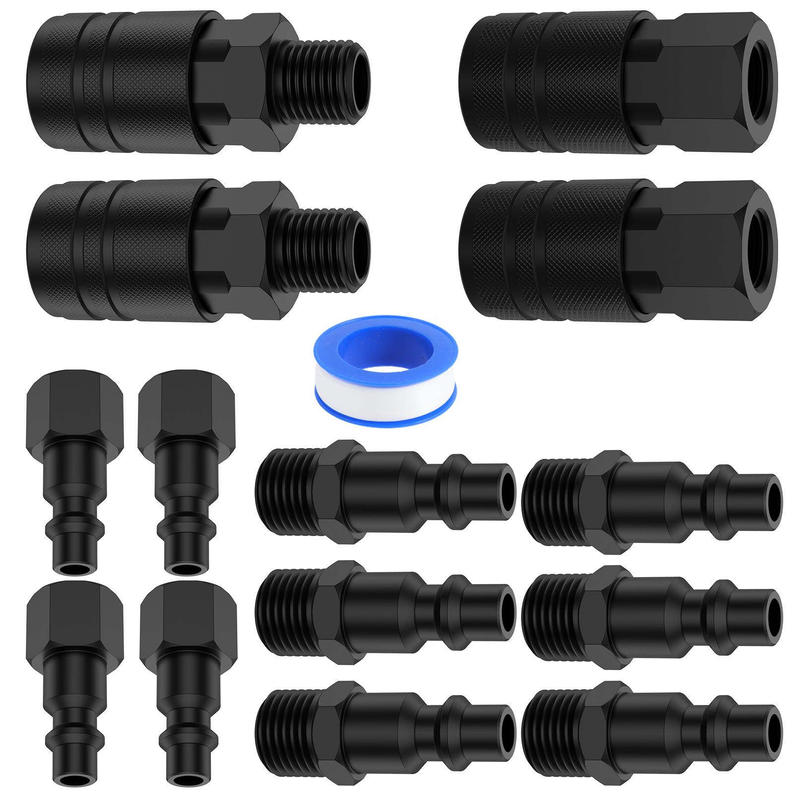 

15PCS Pneumatic Fittings Us 1/4inch Npt Air Line Hose Fitting Air Compressor Quick Connector Male and Female Air Couplers