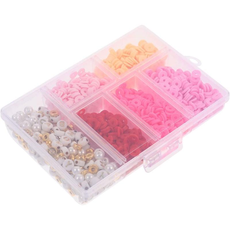 1750PCS/BOX Mix Polymer Clay Acrylic Jewelry Making Kits Soft Pottery Spacer Beads Bracelet Necklace DIY Kits Sets