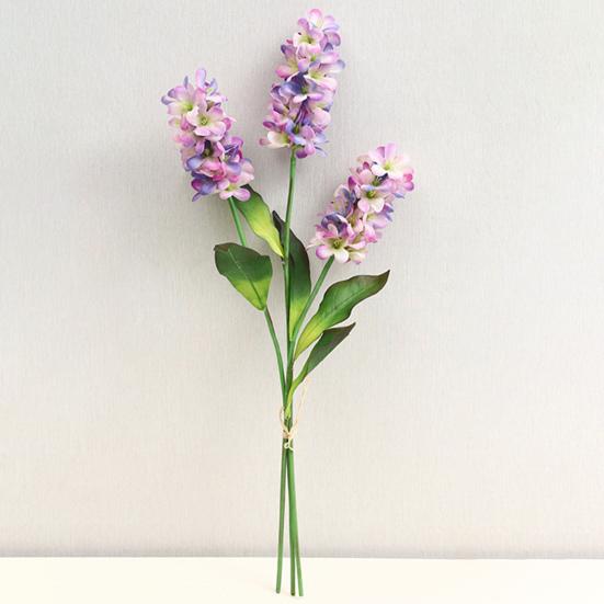 Flores de Jacinto Artificiais 19" Galho de Jacinto Falso Toque Real para Vaso Decoração de Casamento Casa Jardim Escritório