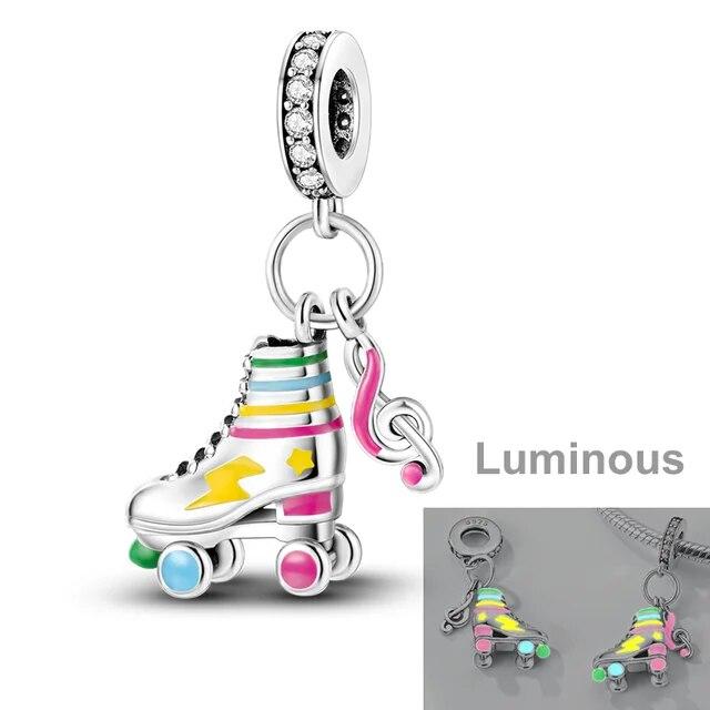 100 %925 Silver Funny Playable Charms Beads Smart Watch Tarot Bike Travel Dangle Fit Original New Bracelet Diy Jewelry