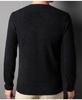 Men's High-End All-Wool Round Neck Sweater - Pure Color Knitwear for Autumn and Winter