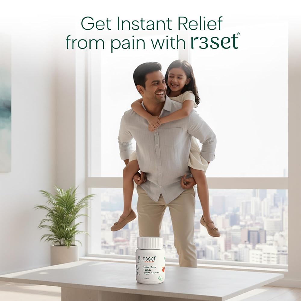 R3SET Pain Relief Ayurvedic Tablets for Headache & Body Pain - 2x30 Pieces