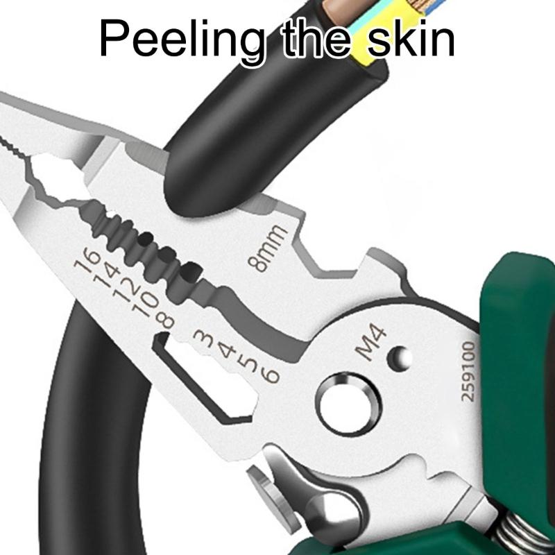 Electrician Wire Crimper Peeler Pliers Cable Stripping Multifunctional Press Plier Terminals Crimping Cutting Tool