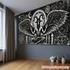 Bafengte Tajemná tapiserie Gotický černobílý koberec Satanská koza Pentagram Dekorace obývacího pokoje