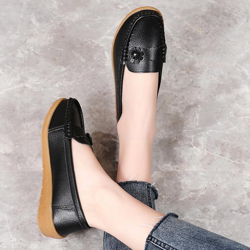 Scarpe Basse da Donna Mocassini Scarpe da Guida in Pelle Mocassini Floreale Casual Slip-on Estive Scarpe da Infermiera per Madre Taglie Grandi