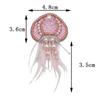 DIY Jellyfish Beads Patches Rhinestone Brooch Badge Sea Animal Appliques  For Clothing Bags Shoes