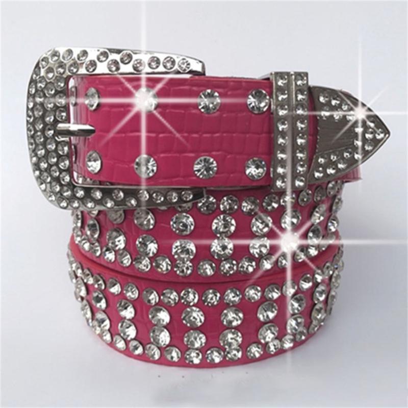 Bling Rhinestone Belt Studded Rhinestone Belt for Jeans Fashion Cowgirl Western Jeans Belt Rhinestone Waistband Belt