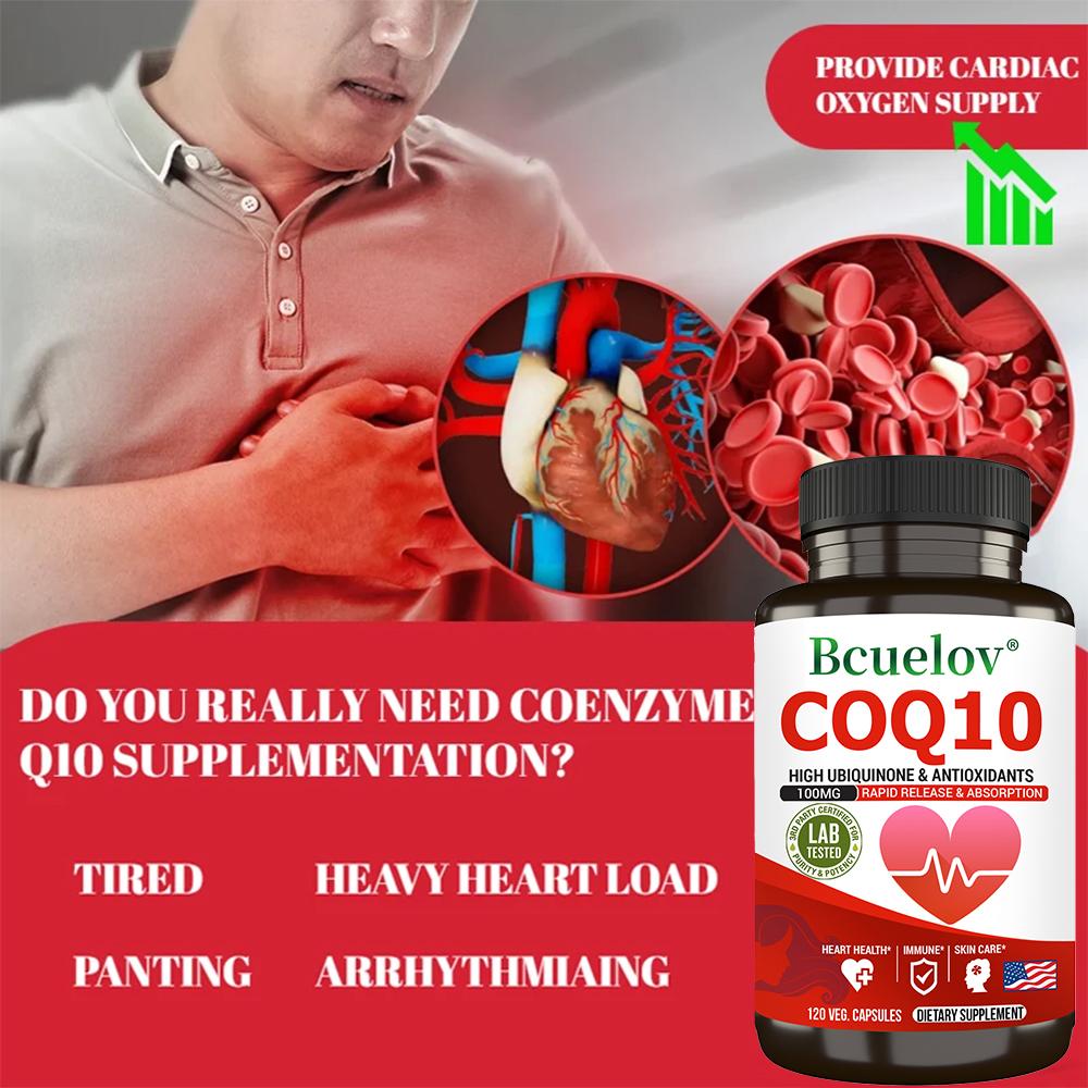 Coenzyme Q10 Ubiquinone 100mg Vegetarian Capsules with Black Pepper Extract, 120 Capsules