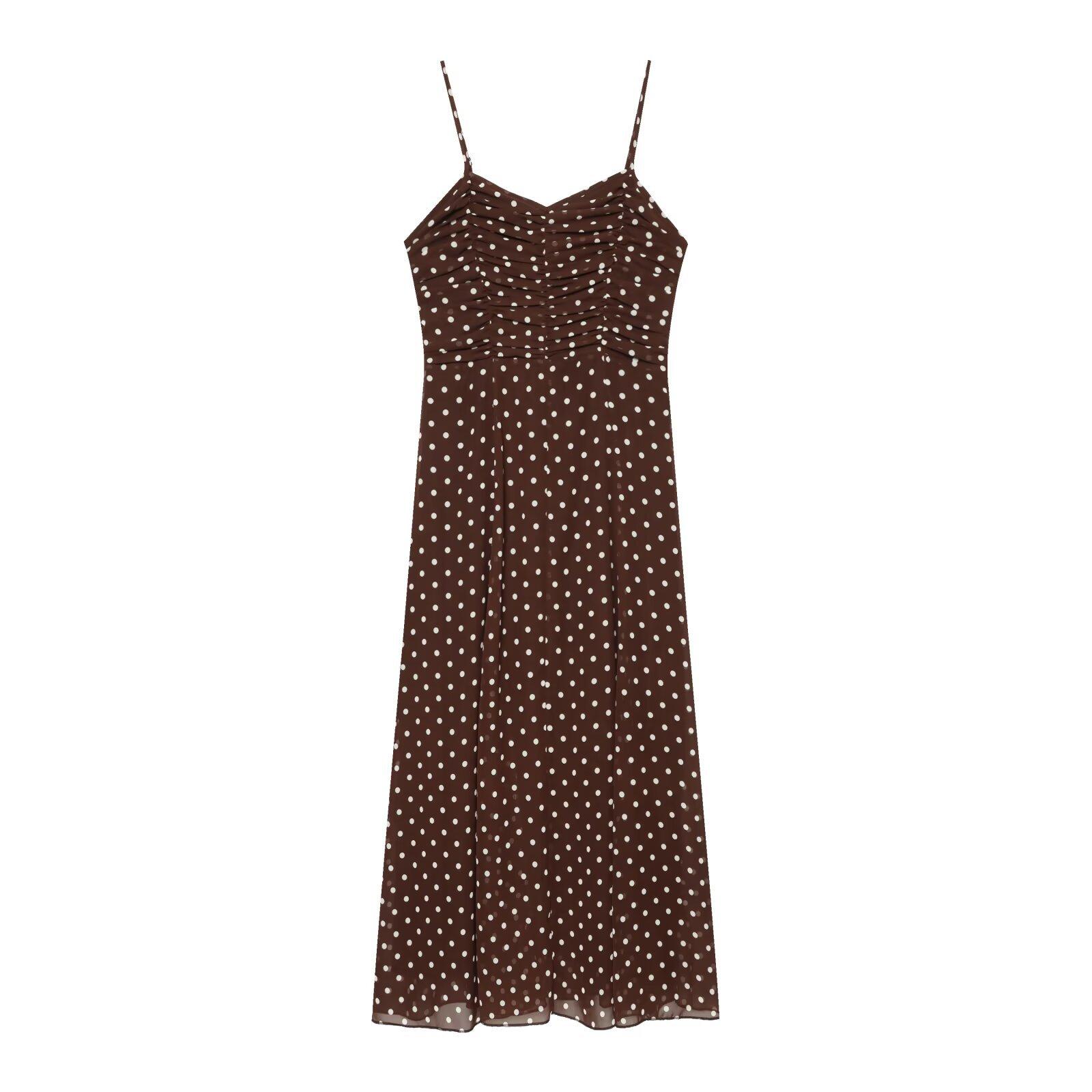 European and American style, new women s clothing, foreign style French polka dot chiffon suspender skirt 27017155 XS