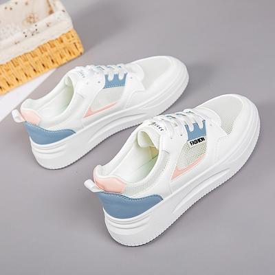 Little White Shoes Women's Summer Breathable Mesh Women's Shoes Thin Casual Sports Shoes Versatile Platform Student Board Shoes