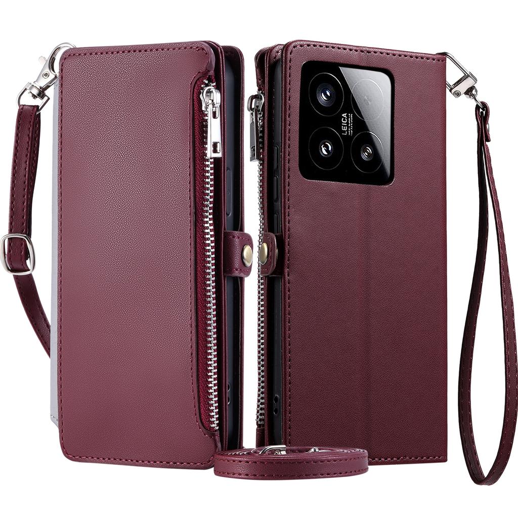 015 Style For Xiaomi 15 Case TPU+PU Leather Wallet Phone Cover with Straps