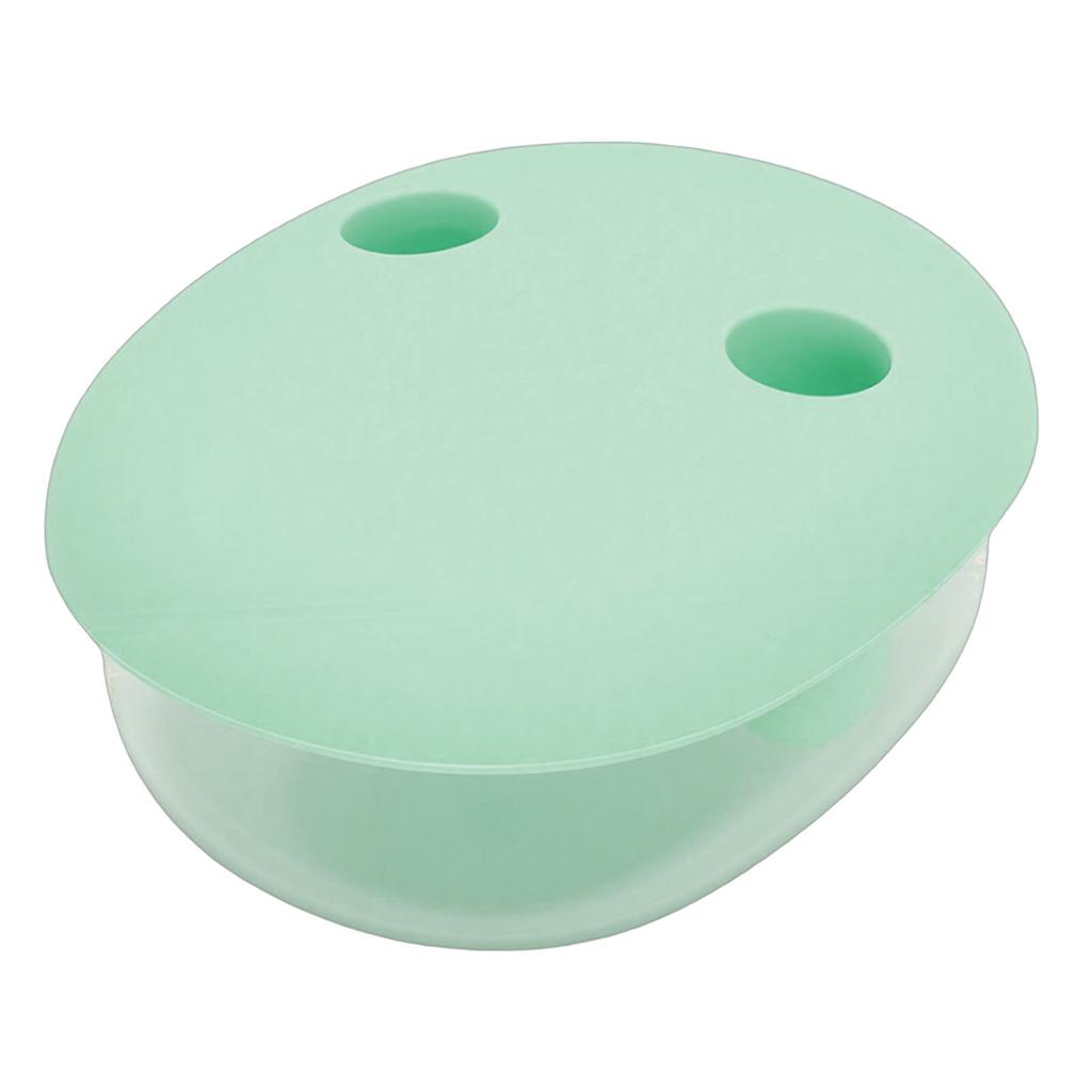 2 In 1 No Mess Snack Container Leak Proof Food Storage Snack Box with Finger Lid Keep Hands Clean Blue