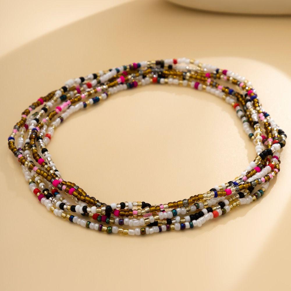 Colorful Belly Chain Body Jewelry Body Chain Jewelry Summer Rice Bead Waist Chain  Girls