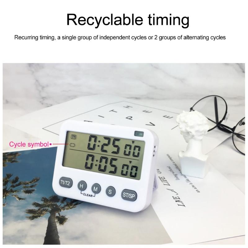 Dual Digital Timer ,Cooking Countdown Timers Kitchen Timer   Timer for w/ Magnetic -LCD Big Digits for Workout Study