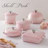 Le Creuset Cast Enamel Double Handed Pot Signature Buffet Casserole 22 Cm Shell Pink Gas IH Oven Compatible Japanese [Authorized Product]