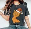 Orange Christmas Cat T-shirt, Santa Cat Shirt, Gift For Cat Owners, Ginger Cat Shirt, Christmas Lights Tshirt, Cat Mom Gift