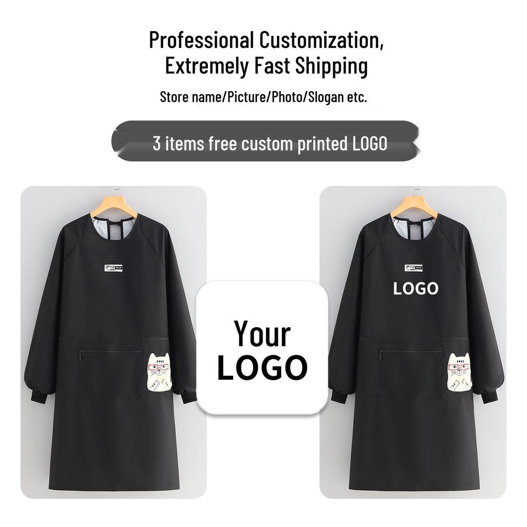 Waterproof Oil-Proof Long-Sleeve Kitchen Apron for Men & Women