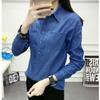 Denim Shirt Women's Design Sense Long-sleeved Spring and Autumn Slim Bottom Casual Shirts