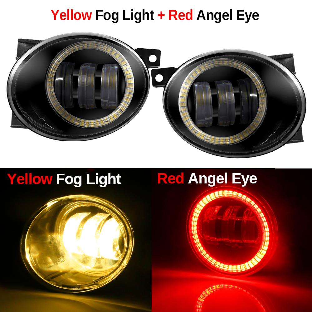2 x LED-Nebelscheinwerfer mit Angel Eye Tagfahrlicht 9006 Auto Nebel Fahrlicht für Volkswagen VW Golf Jetta 6 Tiguan 5N Touran Beetle EOS Caddy