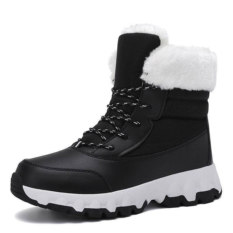 Plush High-top Women's Snow Boots Warm Cotton Shoes Winter Outdoor Walking Shoes Winter Hiking Sneakers