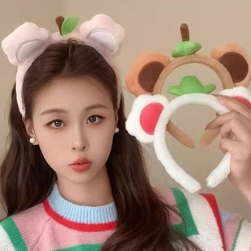 Comfortable Plush Hair Band Stylish Lovely Hair Hoop For Skin Care Bathing Nonslip Design Gentle On Skin