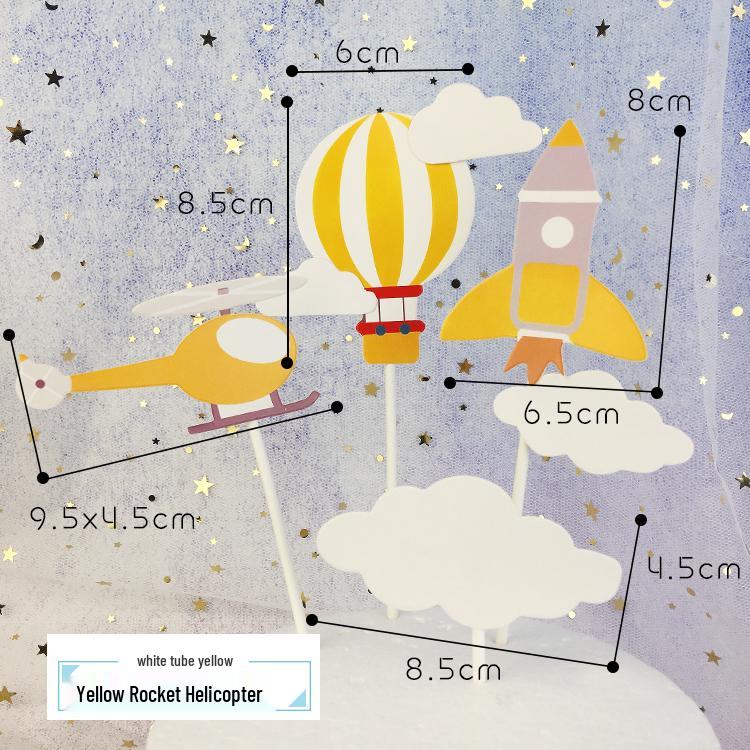 Happy Birthday Rainbow Cake Toppers: Stars, Clouds & Balloons