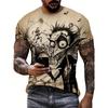 Summer Round Neck 3D Funny Animal Pattern Print Top Fashionable Casual Short Sleeved Men's T-shirts