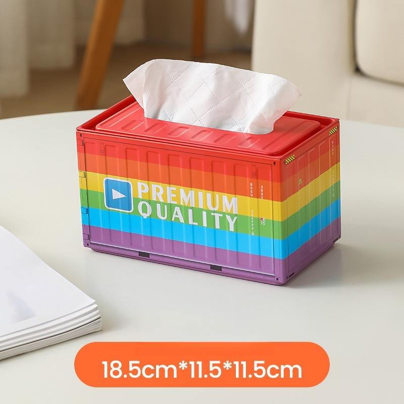 1pc Industrial Style Container Iron Tissue Box Storage Box, Creative Container Tissue Box for Home Living Room Simple Decoration, Holiday Gift