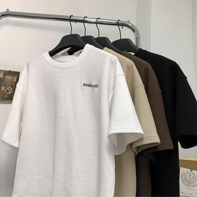 Jednoduché pánské tričko s krátkým rukávem Letní Americký Retro Street Trend Pár Tričko s půl rukávem Základní tričko