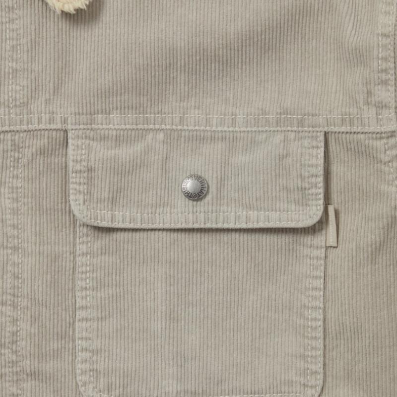 ThIs Is Never That Sherpa Lined Corduroy Trucker Jacket Stone