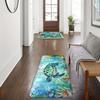 2Pcs Anti Fatigue Kitchen Rugs, OneHouse Sea Turtle Print Waterproof Non-Slip Thick Cushioned Kitchen Mat Heavy Duty Comfort Standing Mat for Kitchen