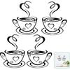2 PCS Coffee Bar Wall Decor - Wall Sticker with Two Coffee Cup Art - Removable Signs for Kitchen, Office, Home, Shop, Cafe, Pub, Restaurant - 12.2 x