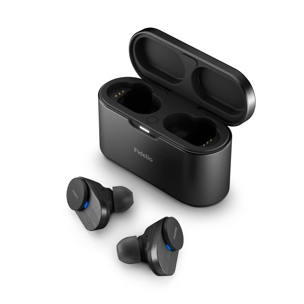 PHILIPS Fidelio T1 Bluetooth Wireless Earphones with Active Noise Cancellation Dual Driver LDAC Compatible IPX4 Waterproof (Black)
