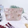 French Retro Artisanal Cosmetic Organizer With Silk Fabric For Women