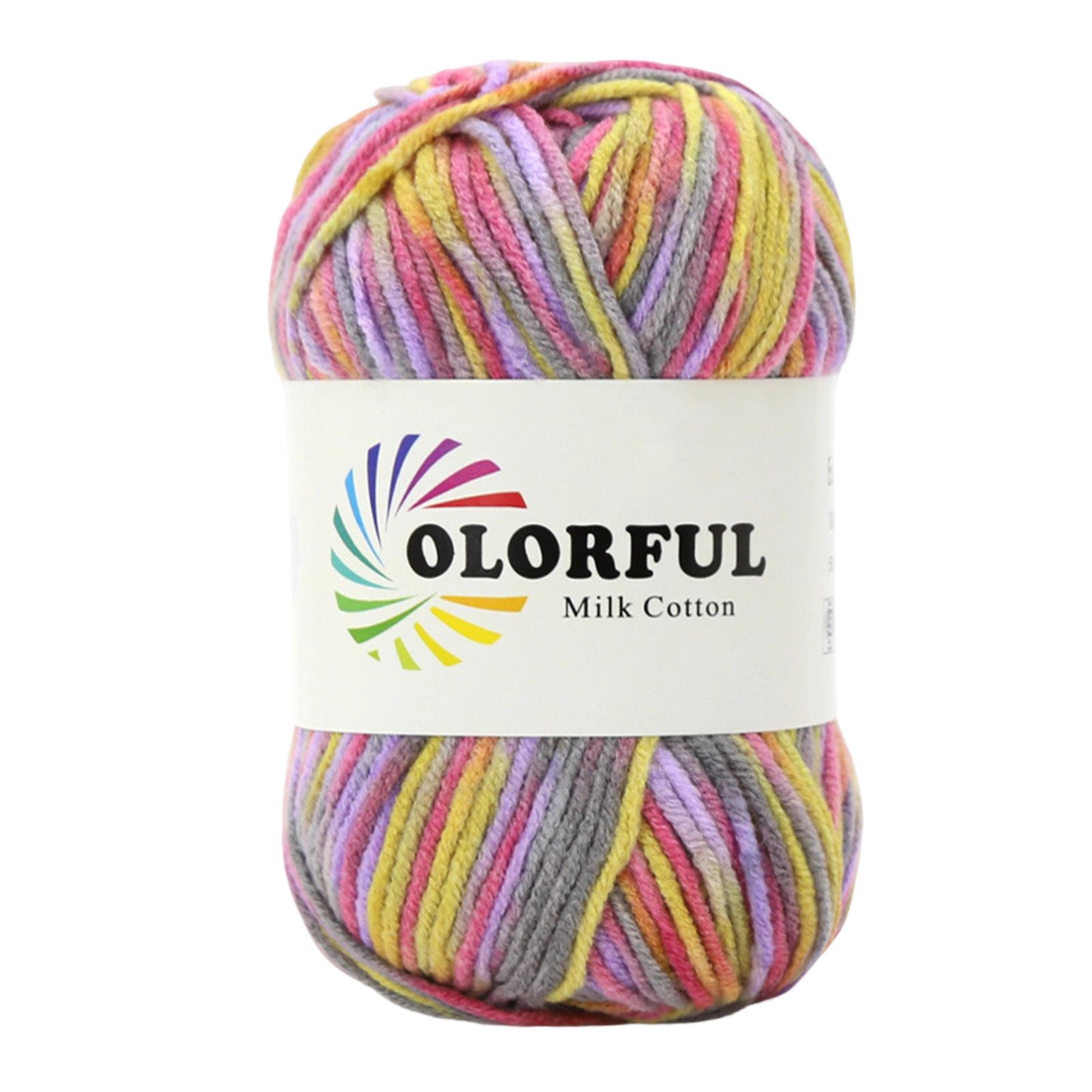 

Colorful Hand Knitting 50g Knitting Crochet Milk Soft Baby Cotton Wool Yarn One Size