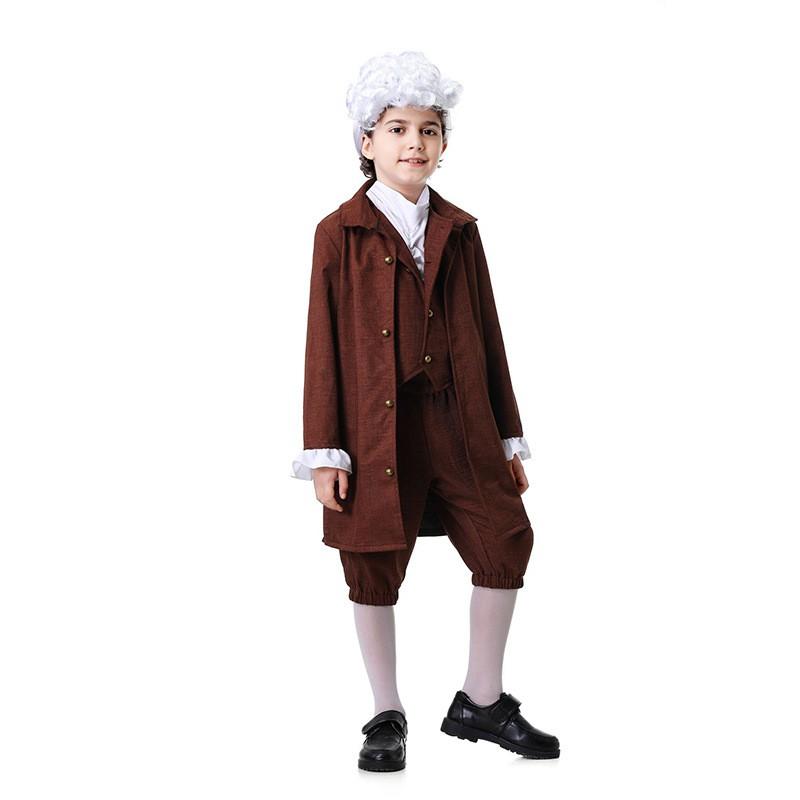 Mens Renaissance Pirate Costume Set Medieval Stage Performance Outfit Adult Kids