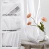 1 Panel Shading Solid White Sheer Curtains for Living Room Decoration Window Curtains for Kitchen Modern Tulle Voile Organza Curtains