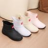 Fleece Fashion Rain Shoes Women's Short Thermal Rain Boots Water Shoes Low-top Water Boots Anti-skid Car Wash Shoes