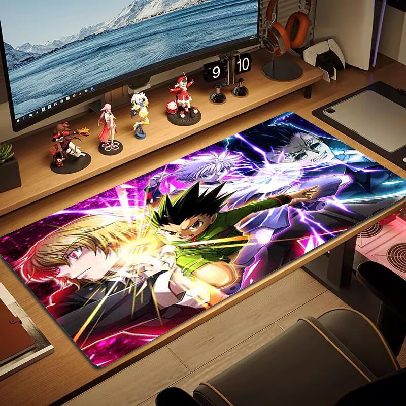 Tappetino per Mouse Anime Hunter x Hunter Grande Cuscino per Tavolo da Gioco Antiscivolo per Laptop Tablet Mousepad Grande Tappetino XXL Mini PC Playmat Con bordo bloccato