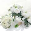 Elegant High-End Bridal Bouquet: Artificial Roses with Jute Rope – Perfect for Wedding Photos and Ceremonies
