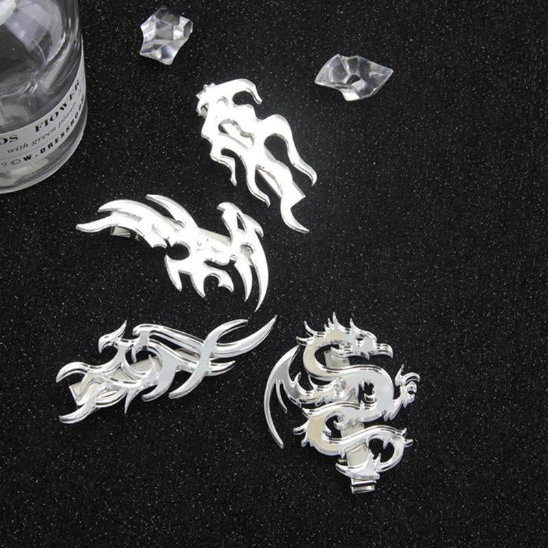Punk Flame Dragon Duckbill Clips Totem Hair Side Clips Halloween Hair Grips Ponytail Decoration Cosplay Hair Barrettes