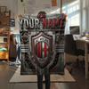 Custom Name,AC Milan Printed Flannel Blanket, Soft Throw for Bedroom Sofa, Washable, Christmas Present, Great Gift.