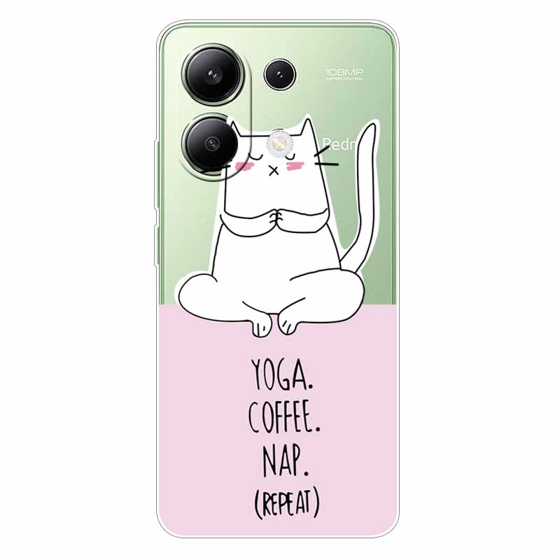 For Xiaomi Redmi Note 13 4G Case TPU Clear Soft Cute Girl Paint Cover For Redmi Note 13 4G Case Note13 Transparent Silicone