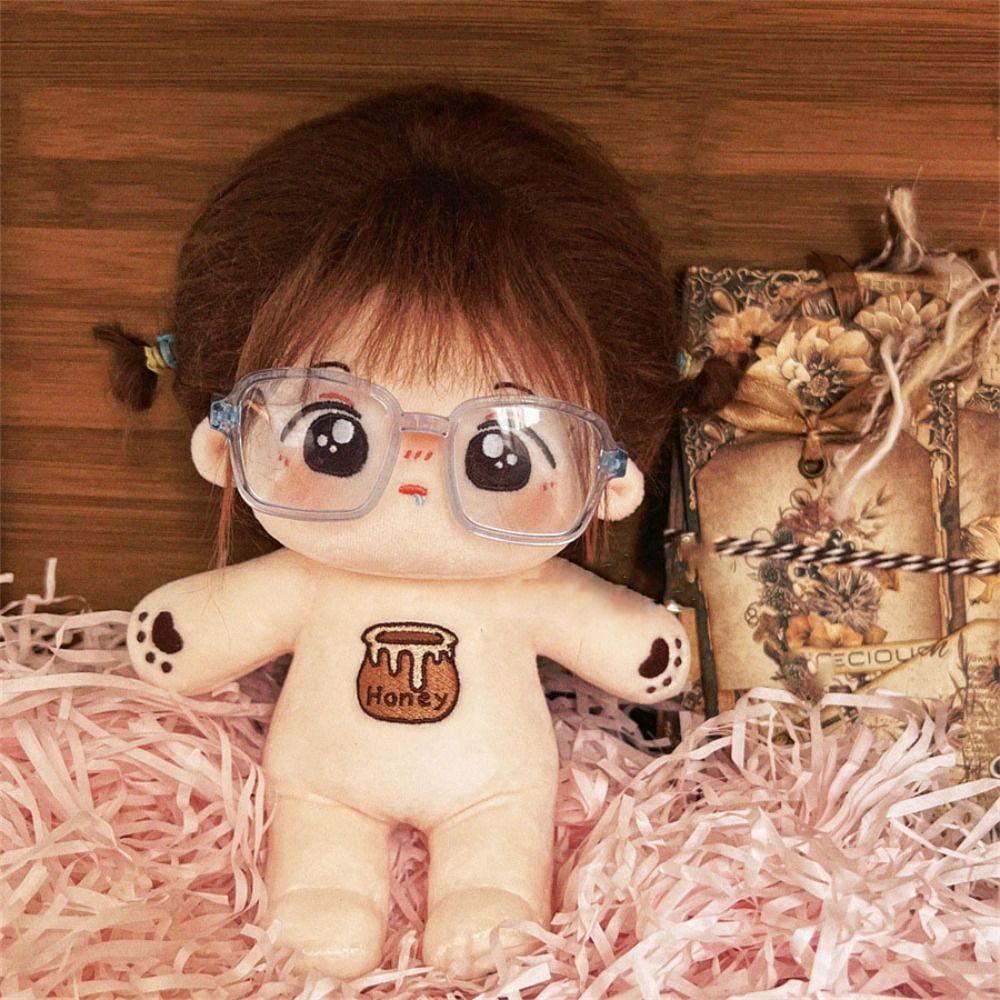 Fashion Cotton Doll Frame 8cm Round Frame High Quality Crown Eyeglasses  20cm Cotton Dolls