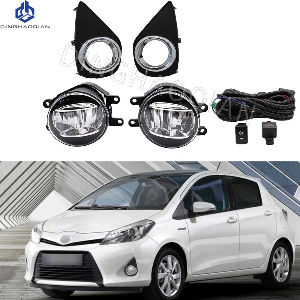 1 Set Fog Lights Headlight For Toyota YARIS 2014 2015 2016 2017 LED Fog Lights Car Fog Lamp Kit With Harness Bulb Switch