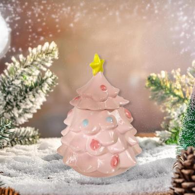 Candy Jar with Christmas Tree, Storage for Sweets Lid, Decoration, Gift