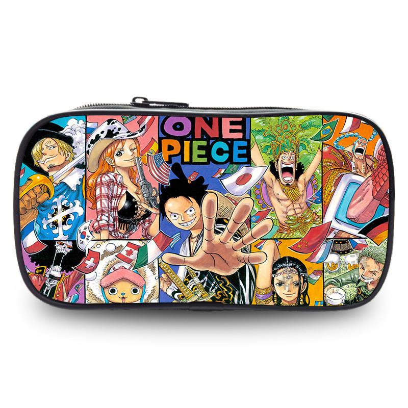 Durable One Piece Wano Themed Zoro Luffy Student Pen Bag With Prints