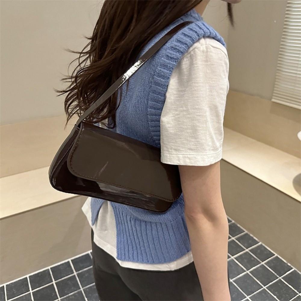 Mode Flip Cover Schoudertas PU Vierkante Onderarmtas Handtas